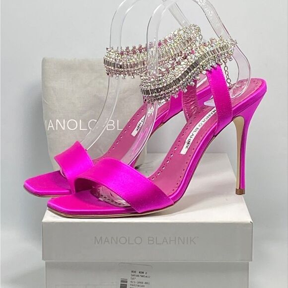 Manolo Blahnik Parinasan 105 Embellished Sandals size 39 - Picture 10 of 12